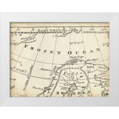 Map of Europe Grid II White Modern Wood Framed Art Print by Jeffreys, T.