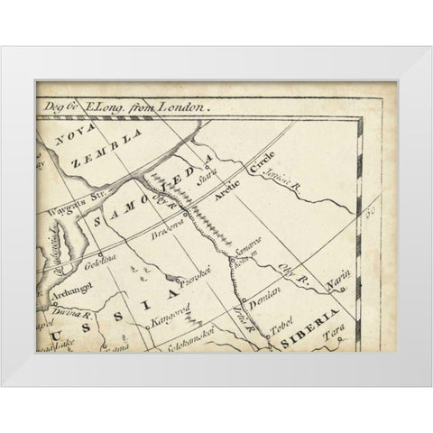 Map of Europe Grid III White Modern Wood Framed Art Print by Jeffreys, T.