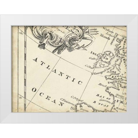 Map of Europe Grid IV White Modern Wood Framed Art Print by Jeffreys, T.