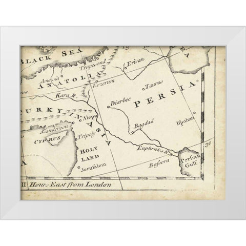 Map of Europe Grid IX White Modern Wood Framed Art Print by Jeffreys, T.