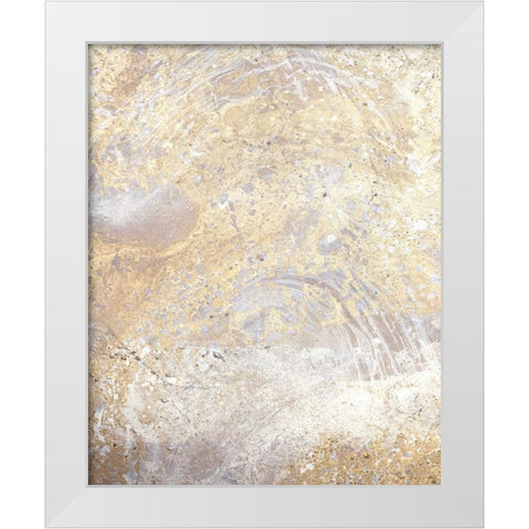 Gold Fusion VII White Modern Wood Framed Art Print by Contacessi, Julia