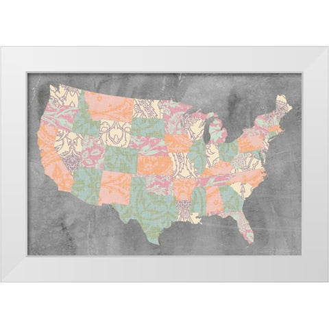 Patterned States I White Modern Wood Framed Art Print by Goldberger, Jennifer