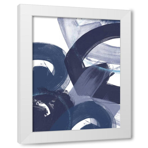 Blue on Blue II White Modern Wood Framed Art Print by Vess, June Erica