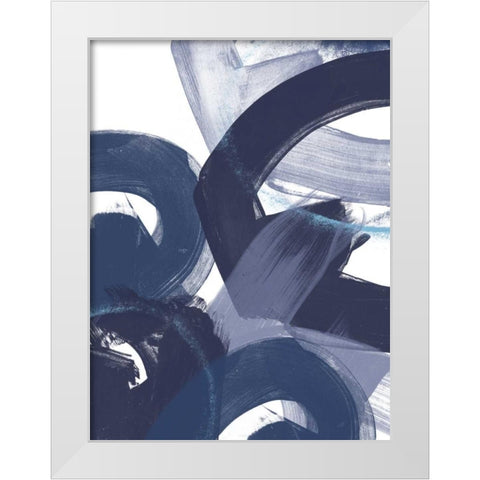 Blue on Blue II White Modern Wood Framed Art Print by Vess, June Erica