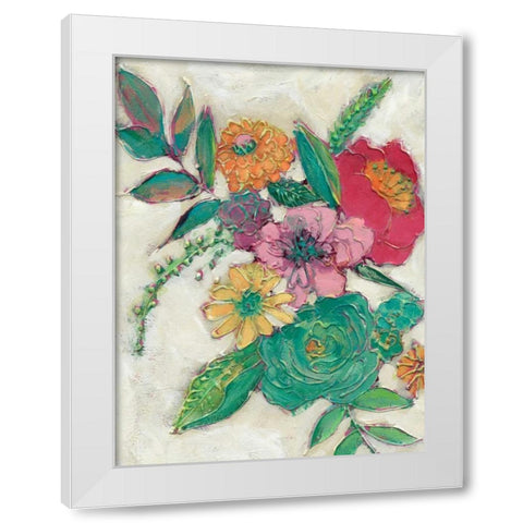 Olives Flowers I White Modern Wood Framed Art Print by Zarris, Chariklia