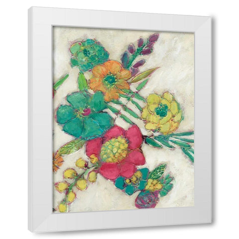 Olives Flowers II White Modern Wood Framed Art Print by Zarris, Chariklia