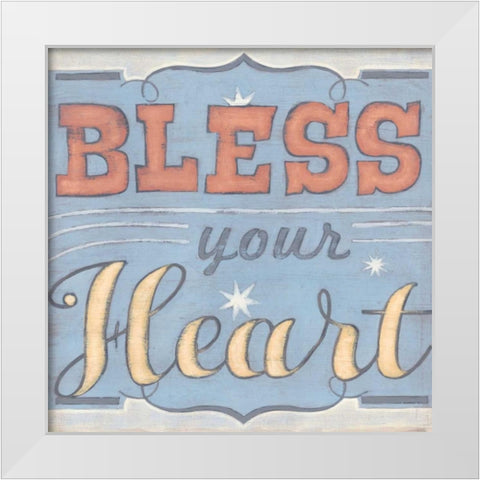 Southern Sentiments II White Modern Wood Framed Art Print by Vess, June Erica