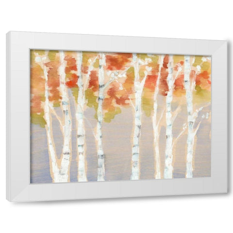 Swaying Birches I White Modern Wood Framed Art Print by Goldberger, Jennifer