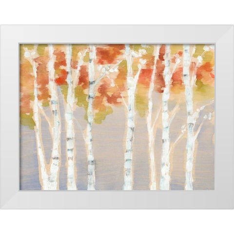 Swaying Birches I White Modern Wood Framed Art Print by Goldberger, Jennifer