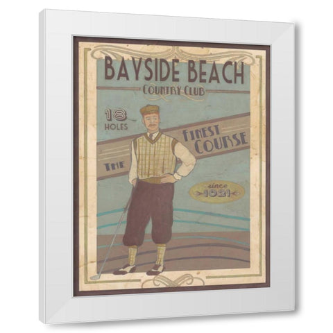 Retro Golf II White Modern Wood Framed Art Print by Vess, June Erica