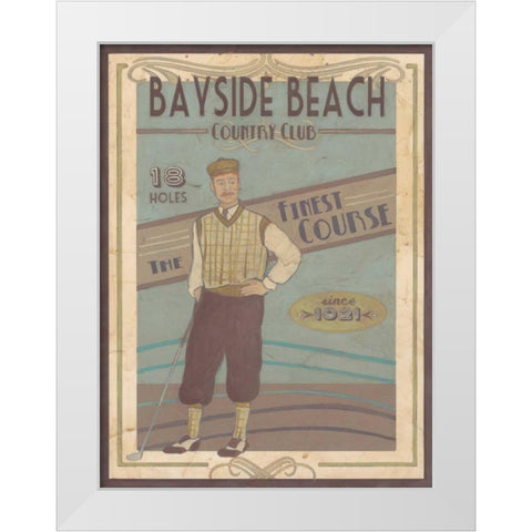 Retro Golf II White Modern Wood Framed Art Print by Vess, June Erica