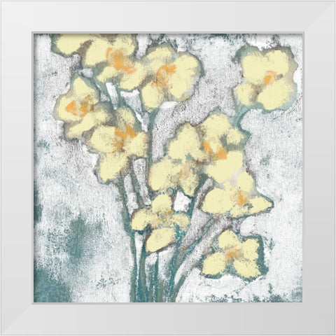 Buttercups I White Modern Wood Framed Art Print by Goldberger, Jennifer