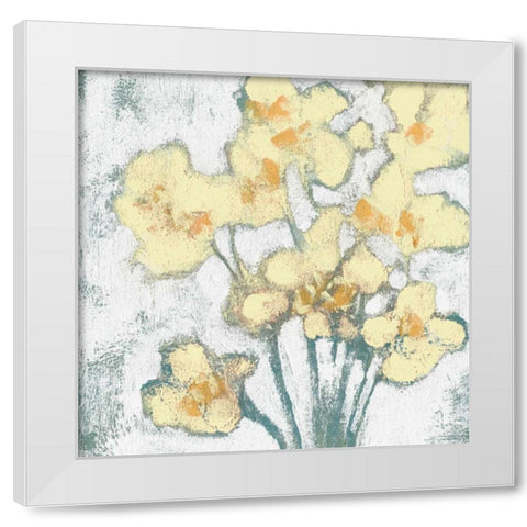 Buttercups II White Modern Wood Framed Art Print by Goldberger, Jennifer