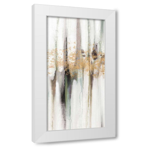 Falling Gold Leaf I White Modern Wood Framed Art Print by Studio W