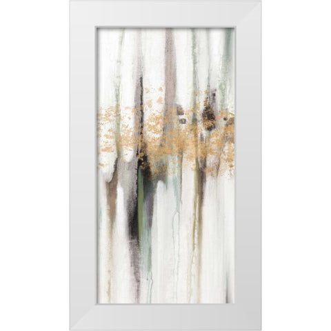 Falling Gold Leaf I White Modern Wood Framed Art Print by Studio W