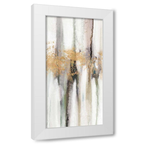 Falling Gold Leaf II White Modern Wood Framed Art Print by Studio W