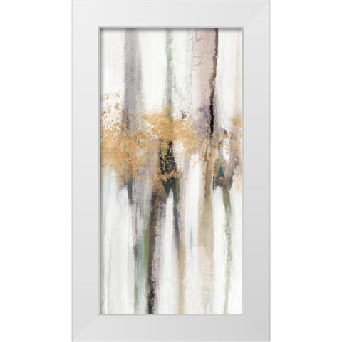 Falling Gold Leaf II White Modern Wood Framed Art Print by Studio W