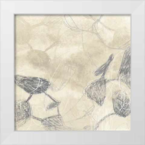 Graphite Inversion I White Modern Wood Framed Art Print by Vess, June Erica