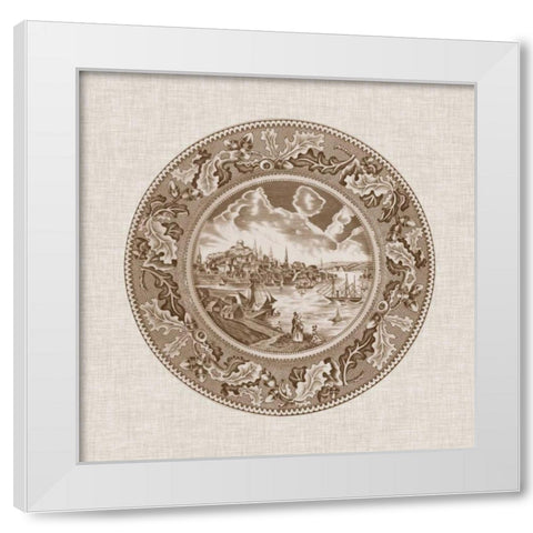 Sepia Transferware II White Modern Wood Framed Art Print by Vision Studio