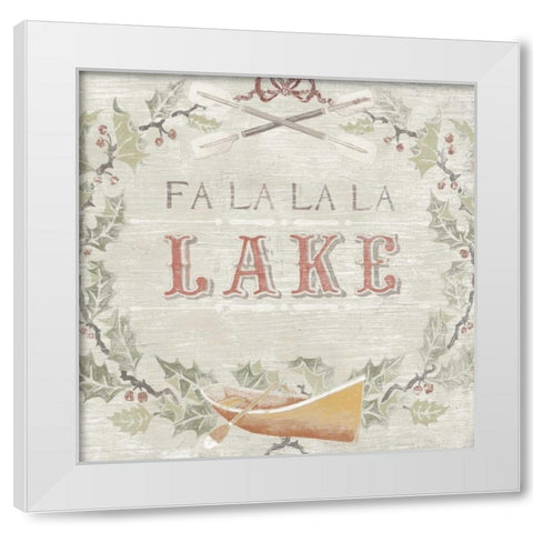 Cabin Christmas II White Modern Wood Framed Art Print by Vess, June Erica