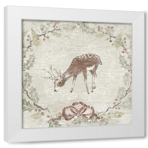 Cabin Christmas VI White Modern Wood Framed Art Print by Vess, June Erica