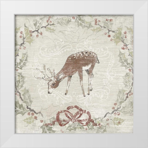 Cabin Christmas VI White Modern Wood Framed Art Print by Vess, June Erica