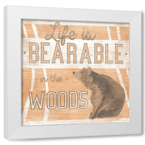 Lodge Life III White Modern Wood Framed Art Print by Vess, June Erica