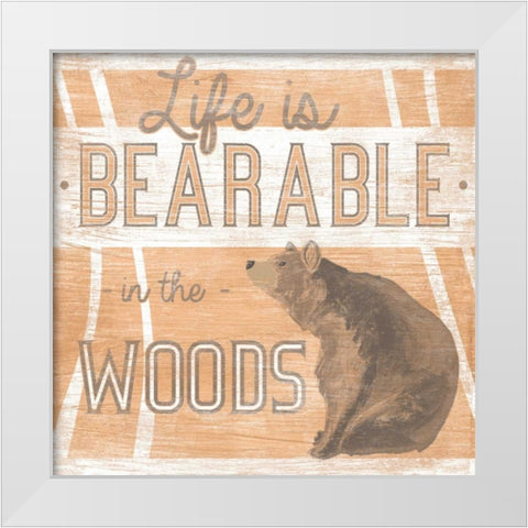 Lodge Life III White Modern Wood Framed Art Print by Vess, June Erica