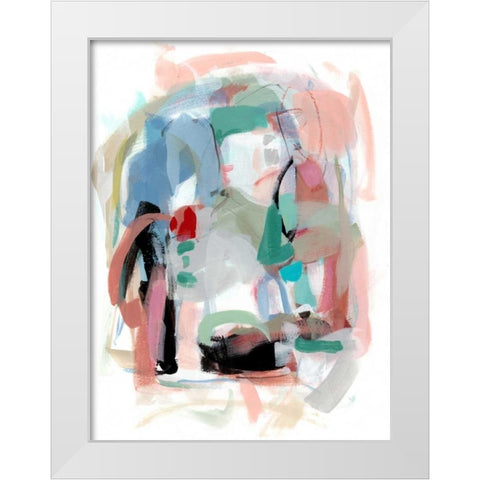 Summer Coral I White Modern Wood Framed Art Print by Long, Christina