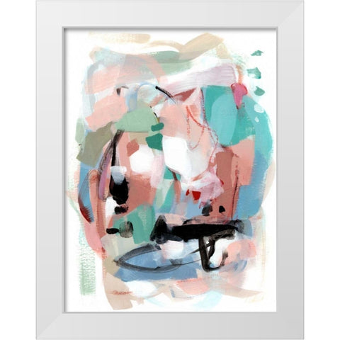Summer Coral IV White Modern Wood Framed Art Print by Long, Christina