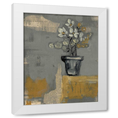 Floral Salon I White Modern Wood Framed Art Print by Goldberger, Jennifer