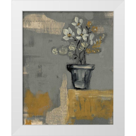 Floral Salon I White Modern Wood Framed Art Print by Goldberger, Jennifer