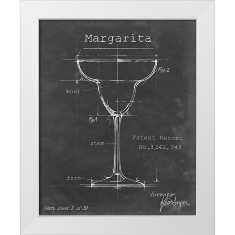 Barware Blueprint VI White Modern Wood Framed Art Print by Harper, Ethan