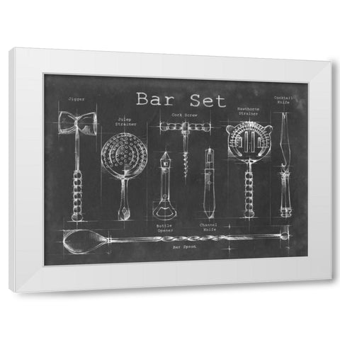 Bar Set White Modern Wood Framed Art Print by Harper, Ethan