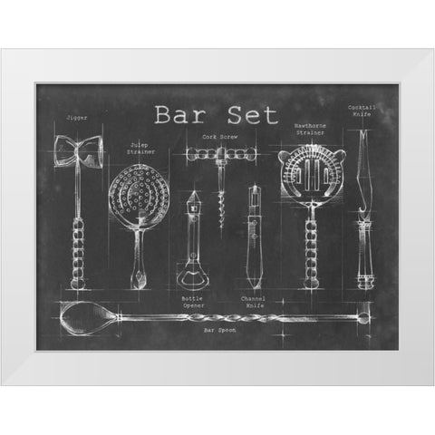 Bar Set White Modern Wood Framed Art Print by Harper, Ethan