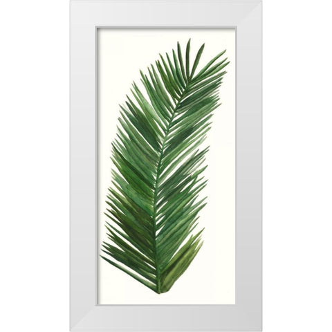 Tropical Breeze Leaves V White Modern Wood Framed Art Print by McCavitt, Naomi