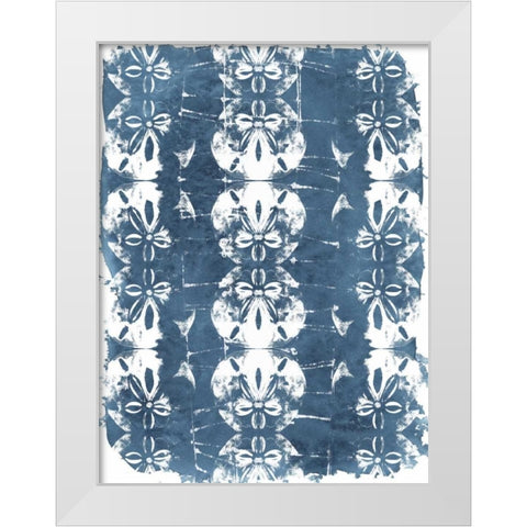 Batik Shell Patterns I White Modern Wood Framed Art Print by Vess, June Erica