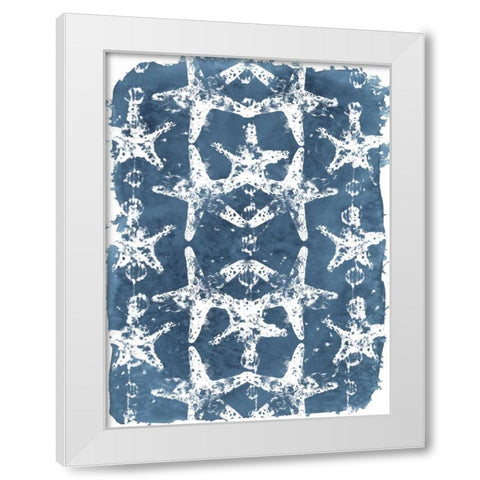 Batik Shell Patterns II White Modern Wood Framed Art Print by Vess, June Erica