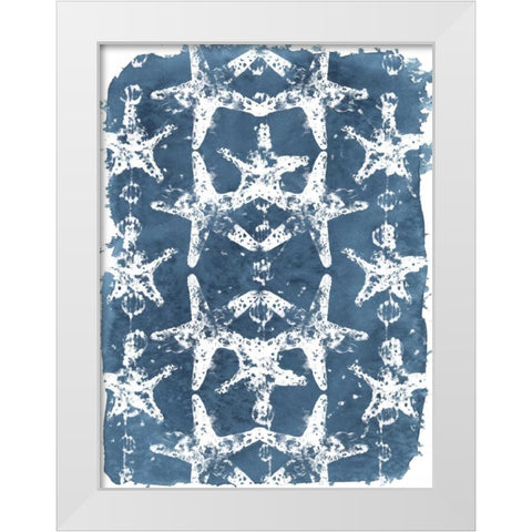 Batik Shell Patterns II White Modern Wood Framed Art Print by Vess, June Erica