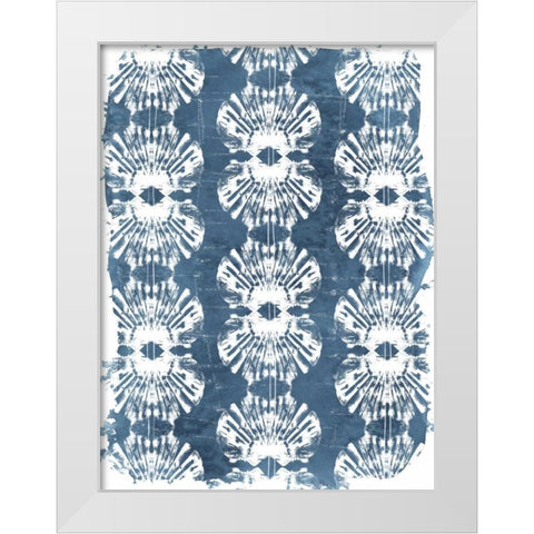 Batik Shell Patterns III White Modern Wood Framed Art Print by Vess, June Erica