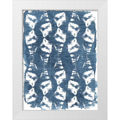 Batik Shell Patterns IV White Modern Wood Framed Art Print by Vess, June Erica