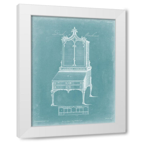Chippendale Desk and Bookcase II White Modern Wood Framed Art Print by Chippendale, Thomas