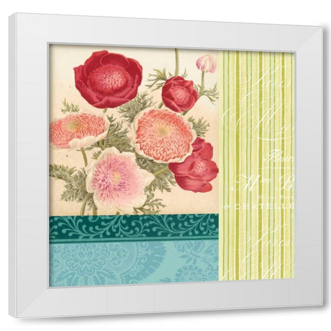 Floral Montage I White Modern Wood Framed Art Print by Vision Studio