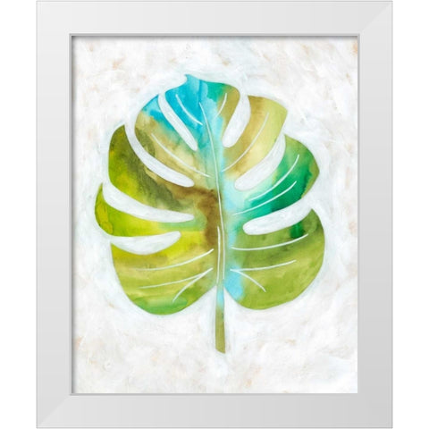 Ocean Side Palms  III White Modern Wood Framed Art Print by Zarris, Chariklia