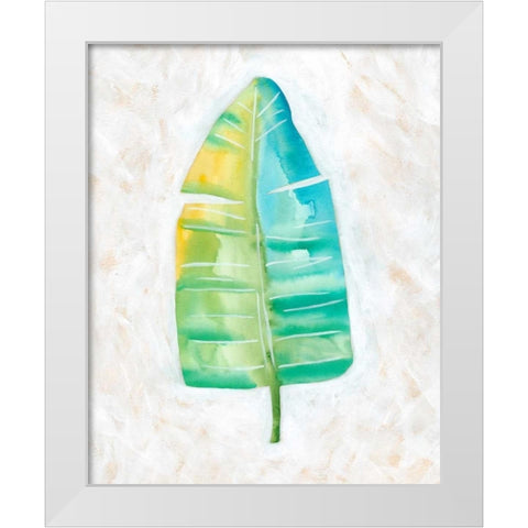 Ocean Side Palms  V White Modern Wood Framed Art Print by Zarris, Chariklia