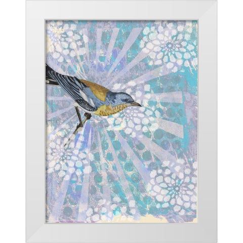 Songbird Batik I White Modern Wood Framed Art Print by McCavitt, Naomi