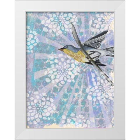 Songbird Batik II White Modern Wood Framed Art Print by McCavitt, Naomi