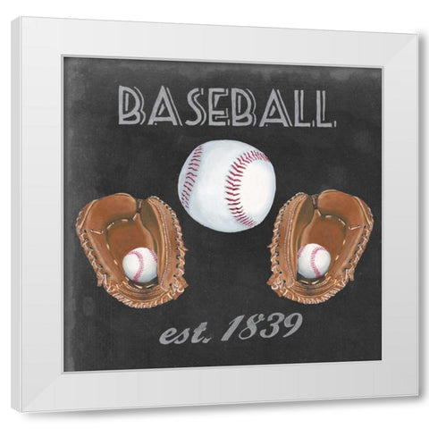 Sporting History I White Modern Wood Framed Art Print by McCavitt, Naomi