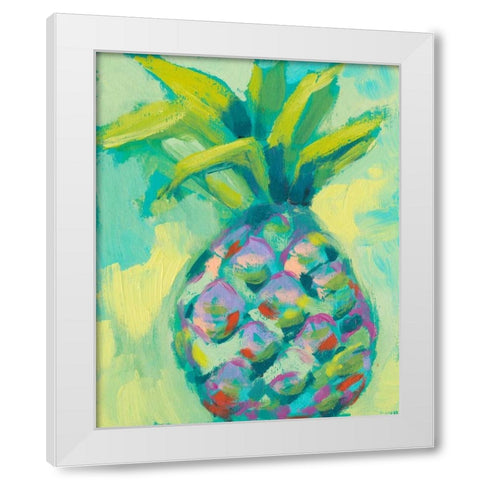 Vibrant Pineapple I White Modern Wood Framed Art Print by Goldberger, Jennifer