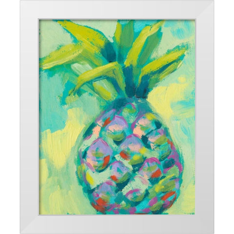 Vibrant Pineapple I White Modern Wood Framed Art Print by Goldberger, Jennifer